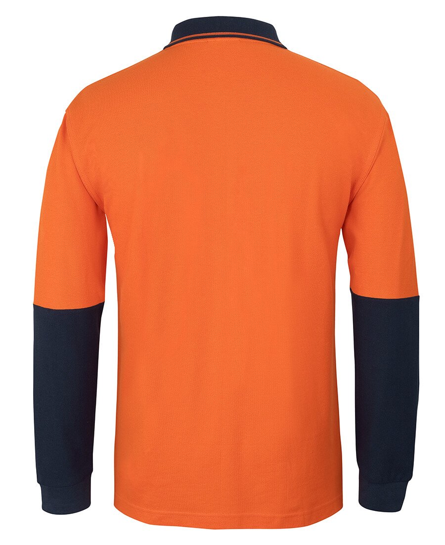 JBs Wear Hi Vis L/S Cotton Pique Trad Polo (6HVQL)