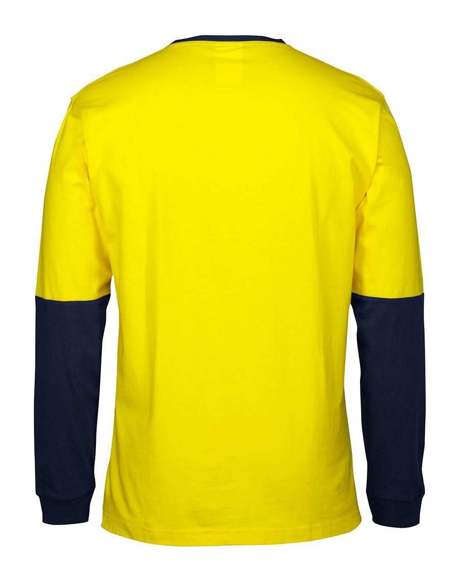 JBs Wear Hi Vis L/S Crew Neck Cotton T-Shirt (6HVTN)