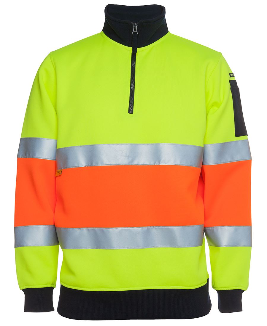 JBs Wear Hi Vis (D+N) 1/2 Zip Fleecy Sweat - Adults (6HZFS)