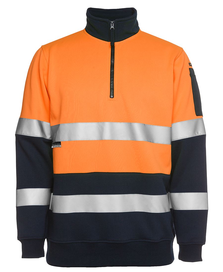 JBs Wear Hi Vis (D+N) 1/2 Zip Fleecy Sweat - Adults (6HZFS)