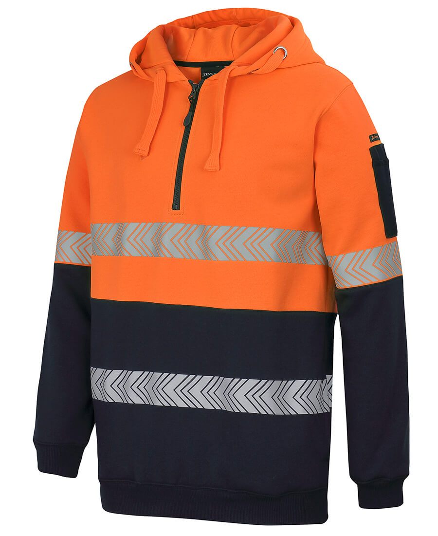 JBs Wear Hi Vis 1/2 Zip Segmented Tape Hoodie (6HZSH)