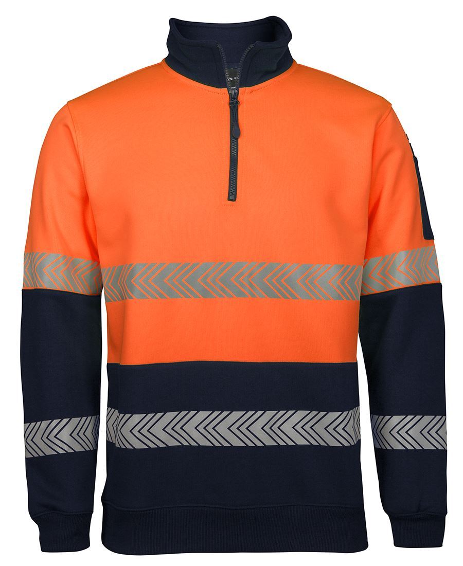 JBs Wear Hi Vis ½ Zip Segmented Tape Fleece (6HZS)