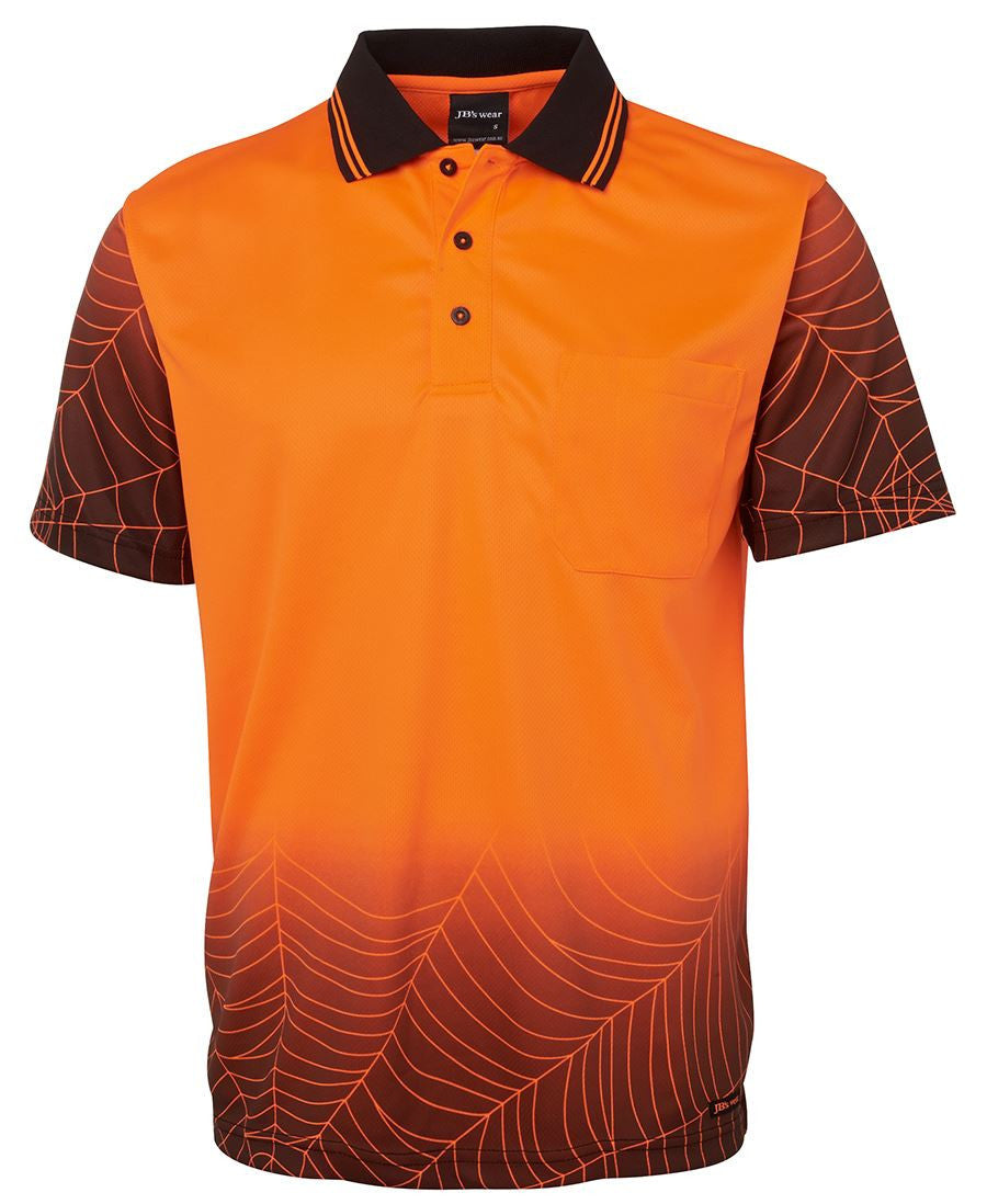 JB's Wear-JB's Hi Vis S/S Web Polo-Orange/Black / S-Uniform Wholesalers - 3