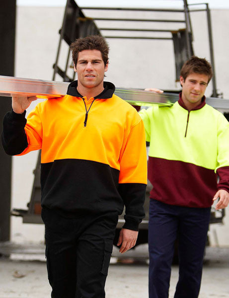 JB's Wear-JB's Hi Vis 1/2 Zip Fleecy Sweat - Adults--Uniform Wholesalers - 3