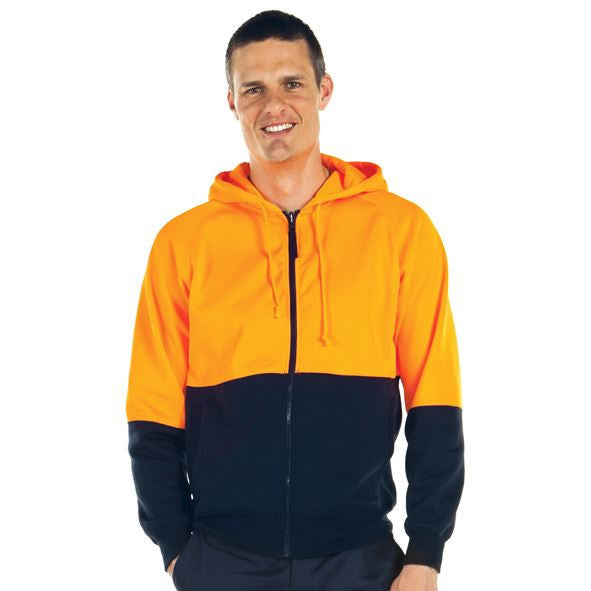 JB's Wear-Jb's Hi Vis Hi Vis Full Zip Fleecy Hoodie - Adults--Uniform Wholesalers - 1