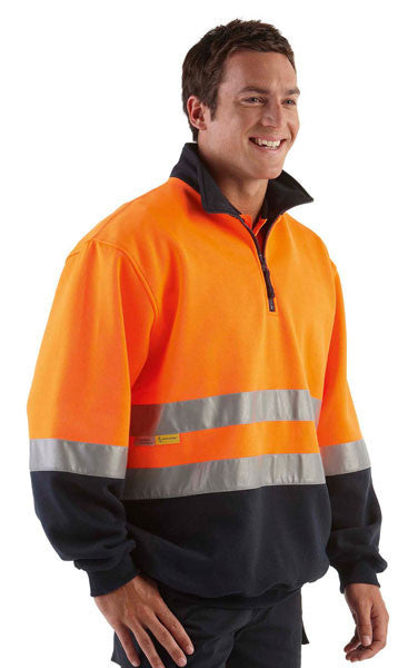 JB's Wear-JB's Hi Vis (D+N) 1/2 Zip Fleecy Sweat - Adults--Uniform Wholesalers - 3