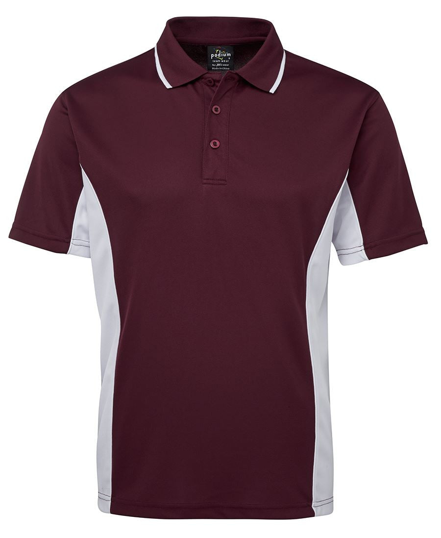 JB's Wear-JB's Podium Contrast Polo Adult(1st 12 colours)-Maroon/White / S-Uniform Wholesalers - 8