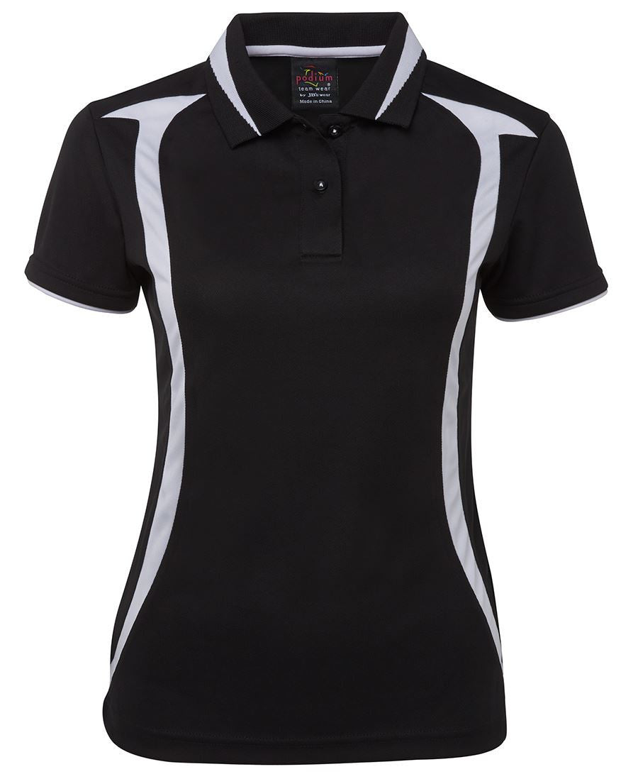 JB's Wear-JB's Podium Ladies Swirl Polo-Black/White / 8-Uniform Wholesalers - 4