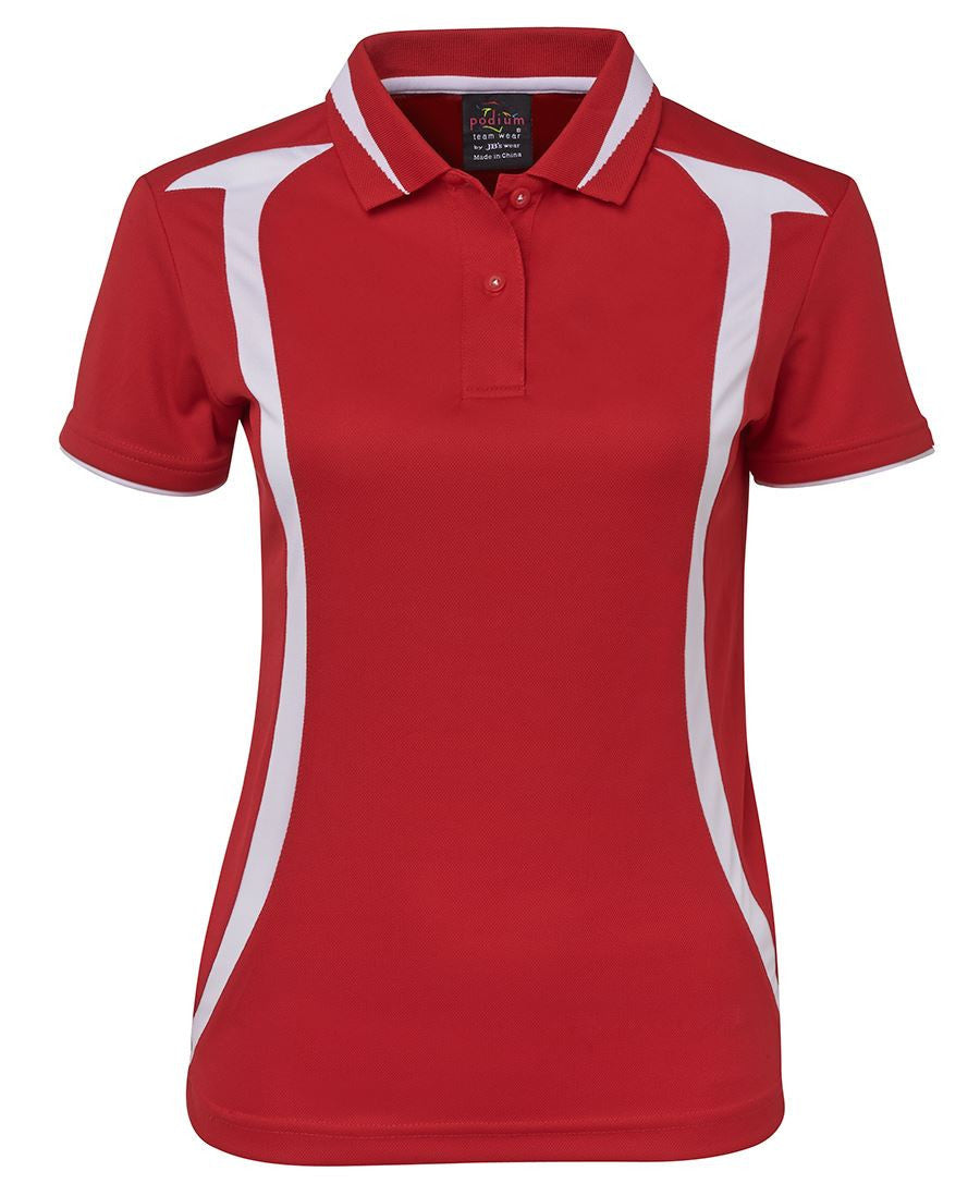 JB's Wear-JB's Podium Ladies Swirl Polo-Red/White / 8-Uniform Wholesalers - 7