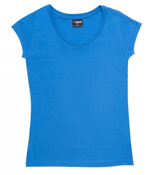 Ramo-Ramo Ladies Jersey Scoop Neck Tee-Azure / 8-Uniform Wholesalers - 3
