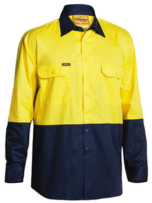 Bisley Hi Vis Cool Lightweight Drill Shirt - Long Sleeve (BS6895)