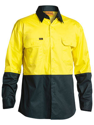 Bisley Hi Vis Cool Lightweight Drill Shirt - Long Sleeve (BS6895)