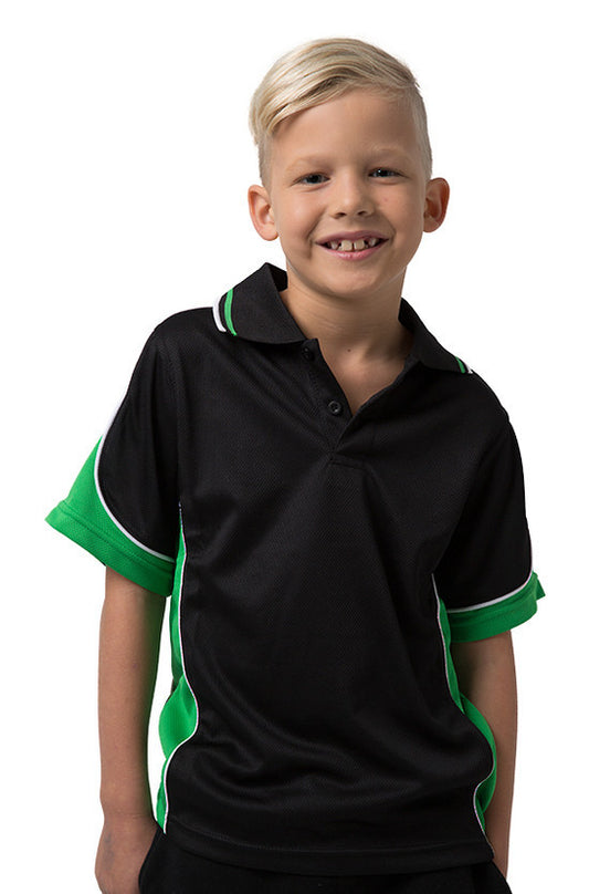 Be Seen-Be Seen Kids Polo Shirt With Striped Collar 1st( 10 Black Color )-Black-Emerald-White / 6-Uniform Wholesalers - 1