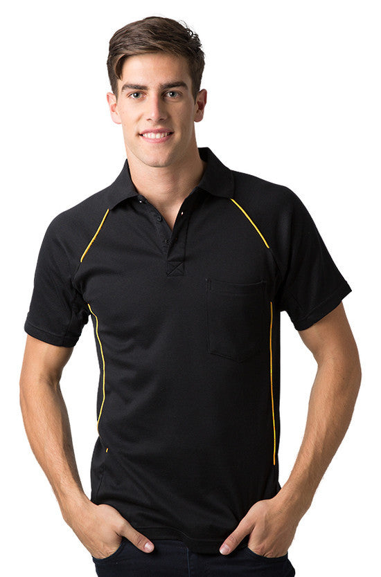 Be Seen-Be Seen Men's Polo Shirt With Contrast Piping--Uniform Wholesalers - 2