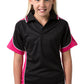 Be Seen-Be Seen Kids Polo Shirt With Striped Collar 1st( 10 Black Color )-Black-Hotpink-White / 6-Uniform Wholesalers - 4