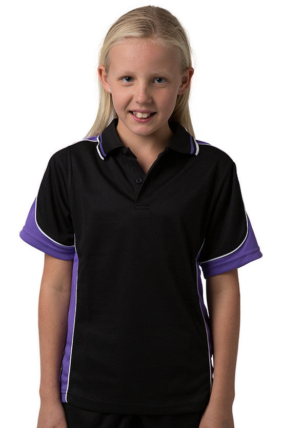 Be Seen-Be Seen Kids Polo Shirt With Striped Collar 1st( 10 Black Color )-Black-Purple-White / 6-Uniform Wholesalers - 7