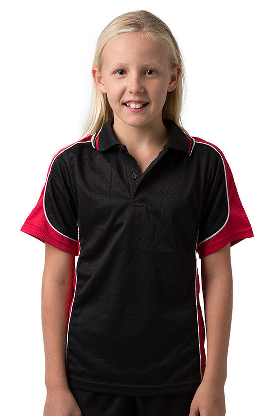 Be Seen-Be Seen Kids Polo Shirt With Striped Collar 1st( 10 Black Color )-Black-Red-White / 6-Uniform Wholesalers - 8
