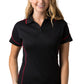 Be Seen-Be Seen Ladies Polo Shirt With Contrast Piping-Black-Red / 8-Uniform Wholesalers - 1
