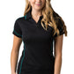 Be Seen-Be Seen Ladies Polo Shirt With Contrast Piping-Black-Teal / 8-Uniform Wholesalers - 2