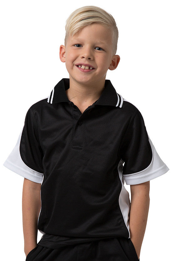 Be Seen-Be Seen Kids Polo Shirt With Striped Collar 1st( 10 Black Color )-Black-White-White / 6-Uniform Wholesalers - 10