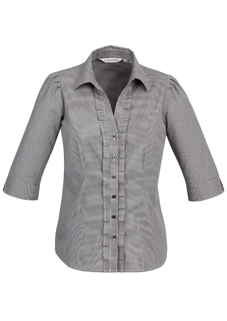 Biz Collection-Biz Collection Edge Ladies 3/4 sleeve shirt-Black / 6-Uniform Wholesalers - 2