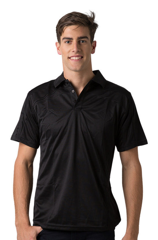 Be Seen-Be Seen Adults Polo Shirt With Contrast Side And Shoulder Panel-Black / S-Uniform Wholesalers - 1