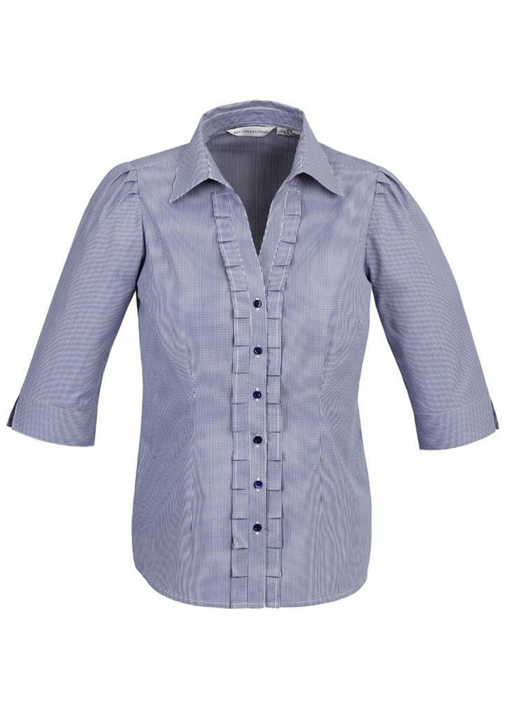 Biz Collection-Biz Collection Edge Ladies 3/4 sleeve shirt-Blue / 6-Uniform Wholesalers - 3