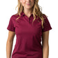 Be Seen-Be Seen Ladies Plain Polo Shirt With Herringbone Tape At Neck-Burgundy / 8-Uniform Wholesalers - 2