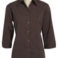Biz Collection-Biz Collection Ladies Manhattan 3/4 Sleeve Shirt-Chocolate / White / 6-Corporate Apparel Online - 4