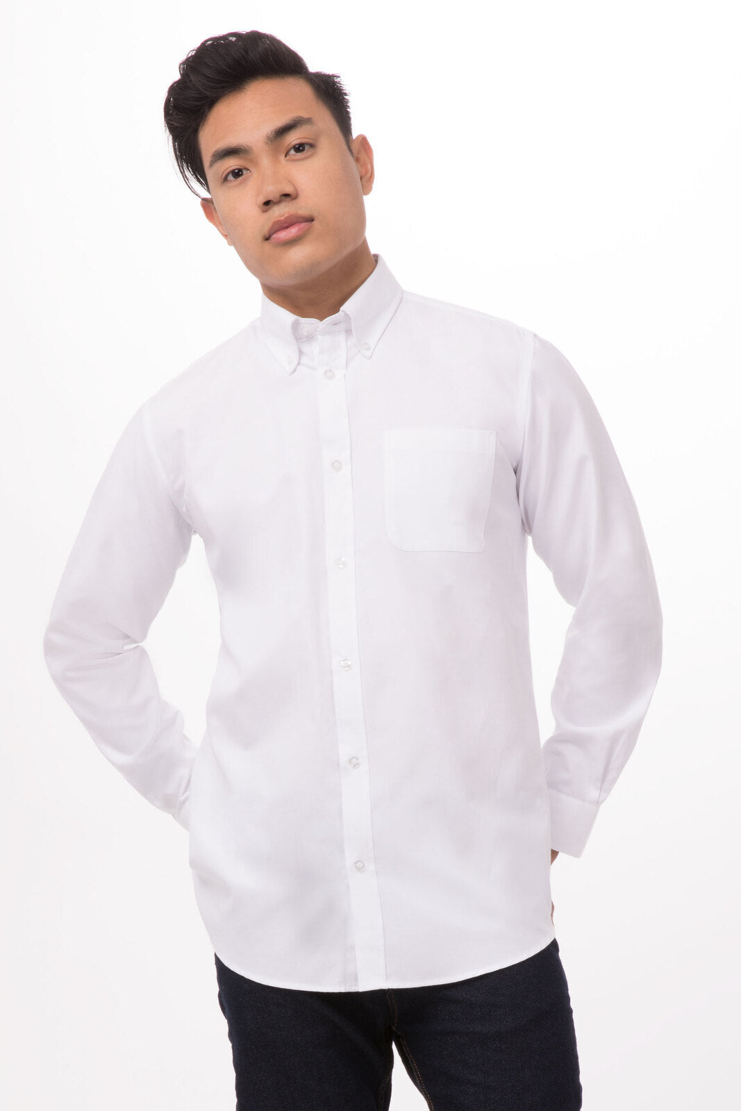 Chef Works Oxford Men's Dress Shirt-White (D500)