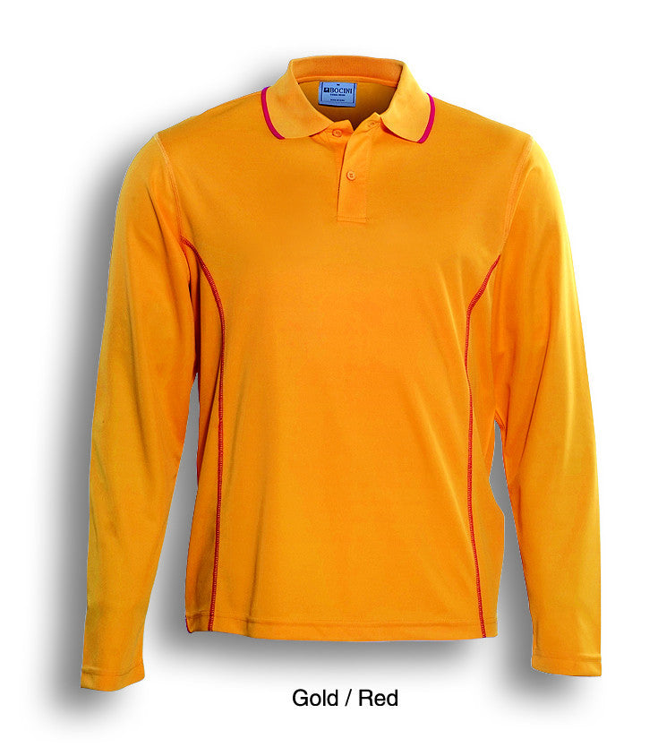 Bocini Kids Stitch Feature Essentials Long Sleeve Polo-(CP0922)