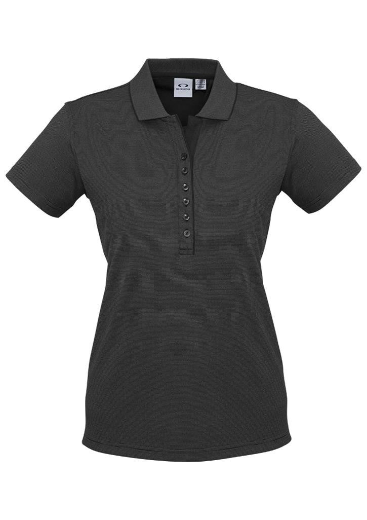 Biz Collection-Biz Collection Ladies Shadow Polo-Graphite Black / 8-Uniform Wholesalers - 1