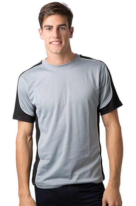 Be Seen-Be Seen Men's Short Sleeve T-shirt With Contrast 1st( 8 Color )-Grey-Black-White / XS-Uniform Wholesalers - 3