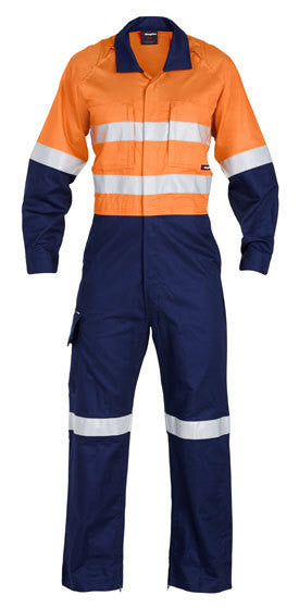 King Gee-King Gee Workcool 2 Refl Spliced Combo Overall Ptn-Orange/navy / 87R-Uniform Wholesalers - 1