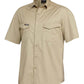 King Gee-King Gee Tradies Shirt S/S-Khaki / S-Uniform Wholesalers - 3