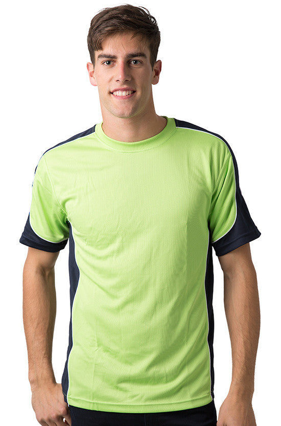 Be Seen-Be Seen Men's Short Sleeve T-shirt With Contrast 1st( 8 Color )-Lime-Navy-White / XS-Uniform Wholesalers - 5