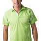 Be Seen-Be Seen Men's Sleeve Polo Shirt With Striped Collar 1st( 8 Color )-Lime-White / S-Uniform Wholesalers - 8