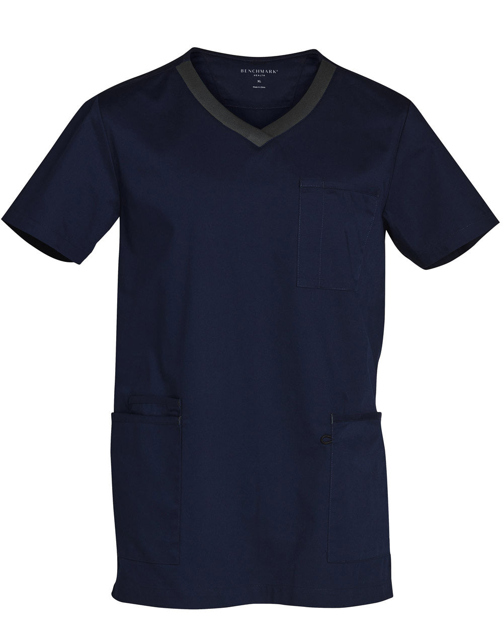 Wining Spirit Mens V-neck Contrast Trim Scrub Top (M7650 )