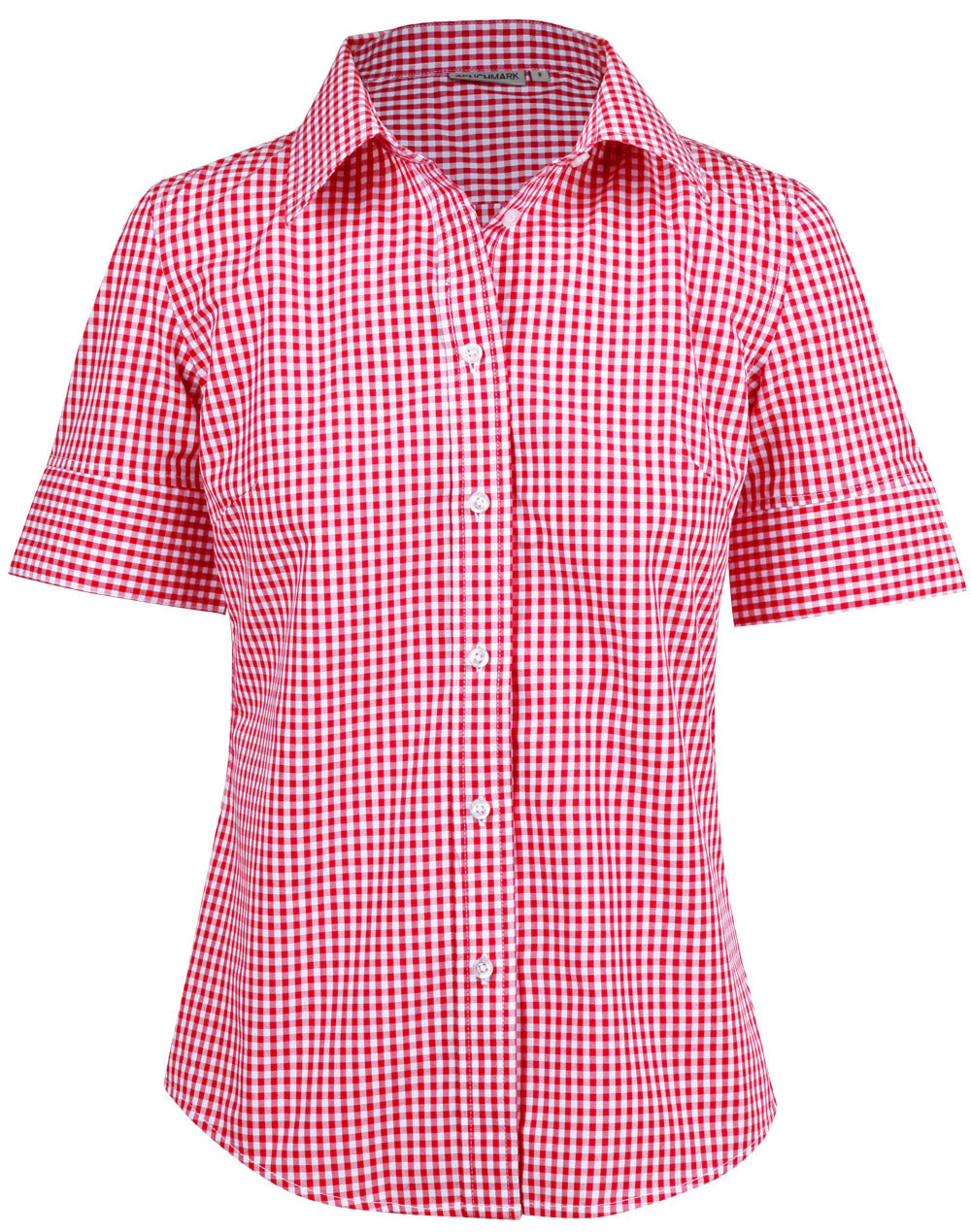 Winning Spirit Ladies’ Gingham Check Short Sleeve Shirt (M8330S)
