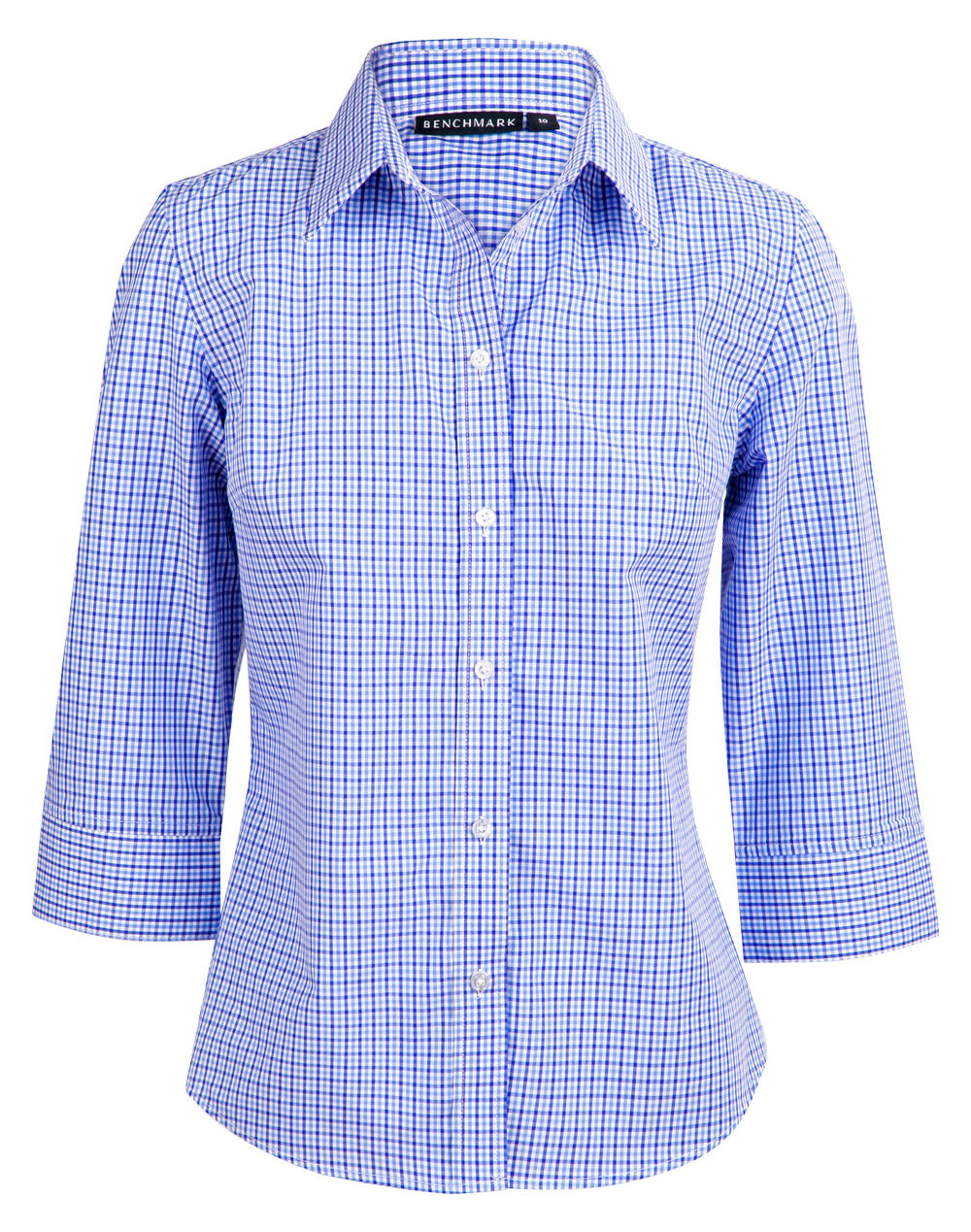 Winning Spirit Ladie's Two Tone Gingham 3/4 Sleeve Shirt (M8320Q)