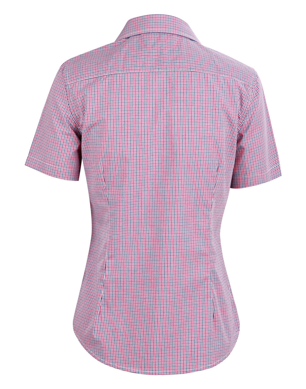 Winning Spirit Ladies Two Tone Mini Gingham Short Sleeve Shirt (M8340S)