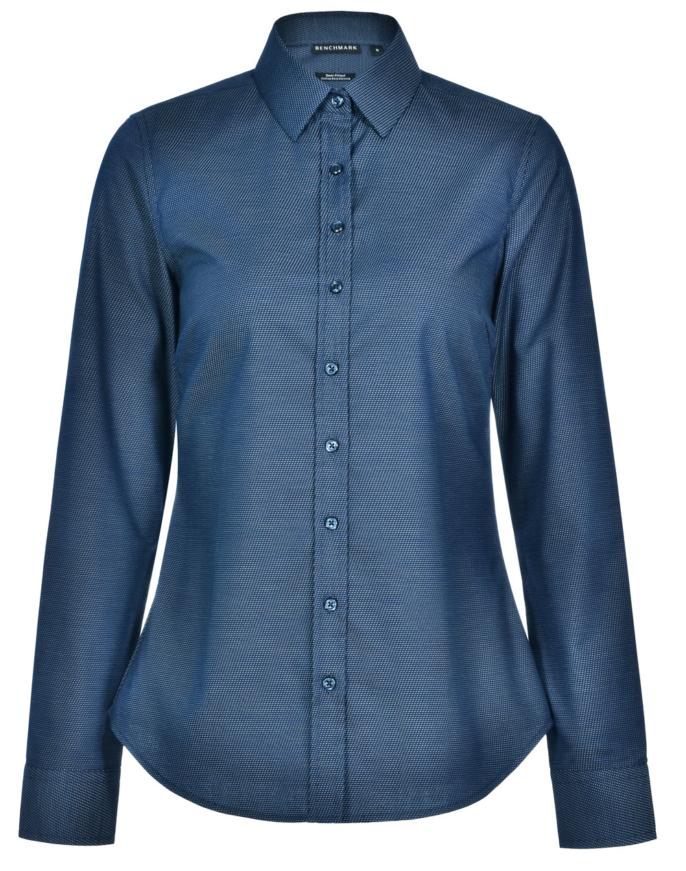 Winning Spirit Ascot Ladies Long Sleeve Dot Jacquard Stretch Shirt (M8400L)