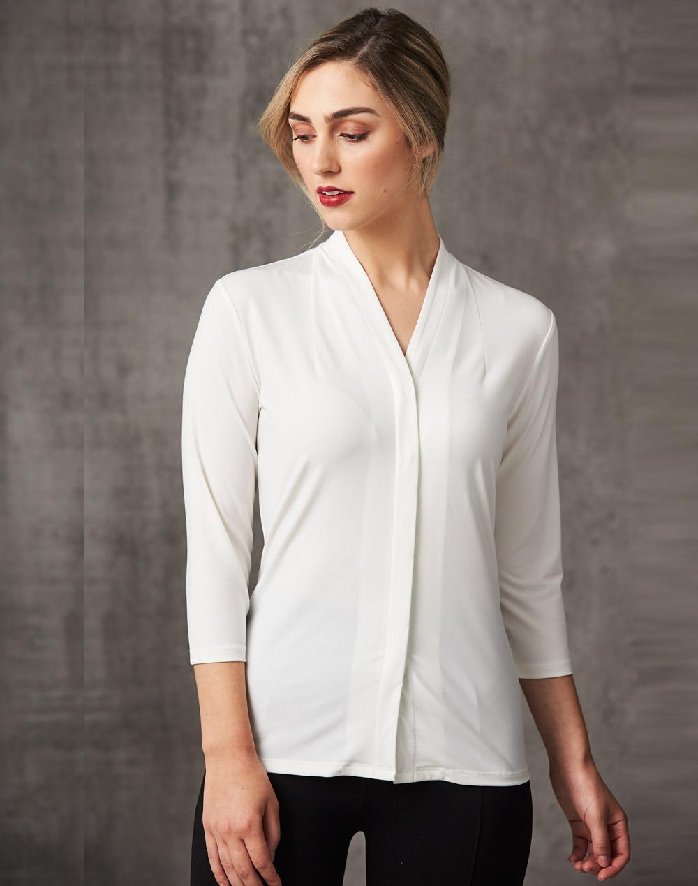 Winning Spirit Ladies 3/4 Sleeve Stretch Knit Top Isabel (M8830)