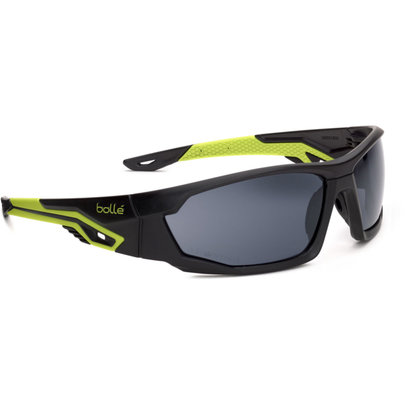 Bolle Safety Mercuro Yellow / Black Temples Platinum As/Af Smoke Lens - (MERPSF)