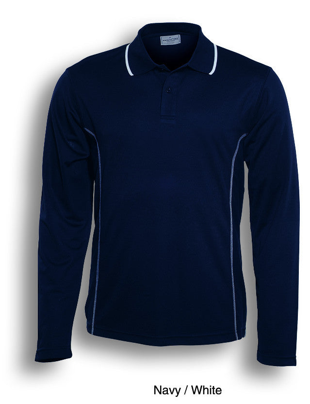 Bocini Kids Stitch Feature Essentials Long Sleeve Polo-(CP0922)