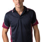 Be Seen-Be Seen Men's Polo Shirt With Striped Collar 4th( 11 Color All Navy )-Navy-Burgundy-White / XS-Uniform Wholesalers - 1