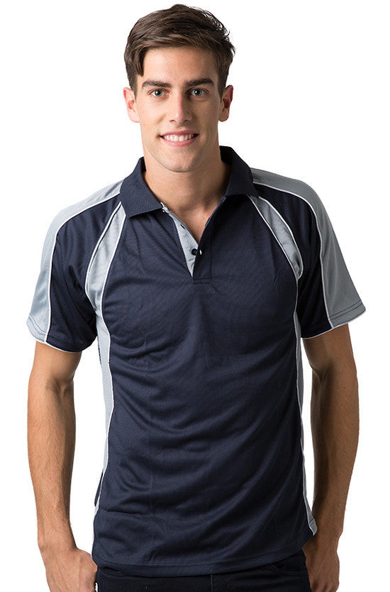 Be Seen-Be Seen Men's Polo Shirt With Contrast Sleeve 2nd( 8 Color )-Navy-Grey-White / XS-Uniform Wholesalers - 2
