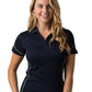 Be Seen-Be Seen Ladies Polo Shirt With Contrast Piping-Navy-Lime / 8-Uniform Wholesalers - 5