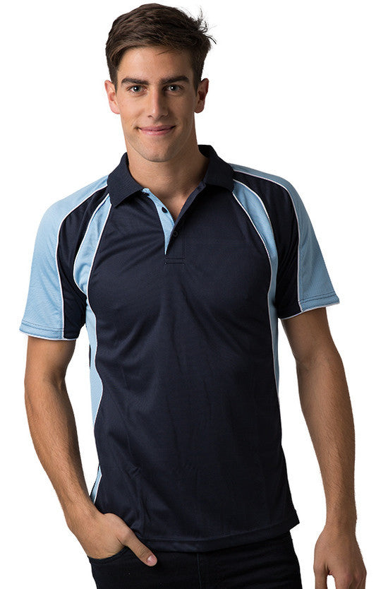 Be Seen-Be Seen Men's Polo Shirt With Contrast Sleeve 2nd( 8 Color )-Navy-Sky-White / XS-Uniform Wholesalers - 4