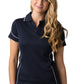 Be Seen-Be Seen Ladies Polo Shirt With Contrast Piping-Navy-White / 8-Uniform Wholesalers - 7